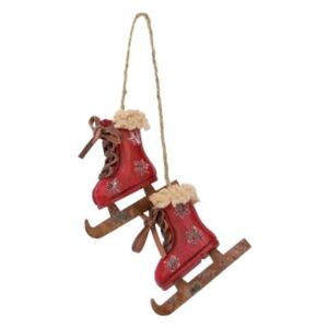 Skiing Boots Red lógó dekoráció - Antic Line