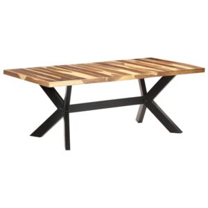 VidaXL paliszander felületű tömör fa étkezőasztal 200 x 100 x 75 cm