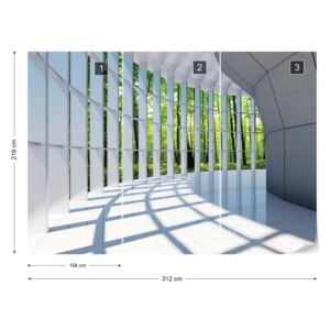 Fotótapéta GLIX - Erdő 3D Nézet A Modern Építészet Nem szőtt tapéta - 312x219 cm
