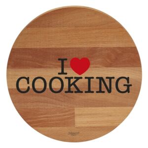I Love Cooking bükkfa tálalódeszka/vágódeszka, 30 cm - Bisetti