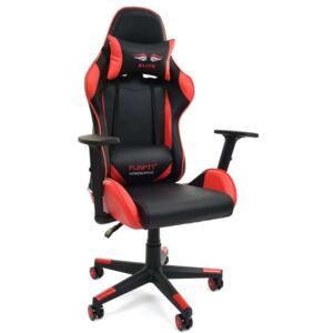 Funfit Elite Gamer szék nyak- és derékpárnával - fekete-piros