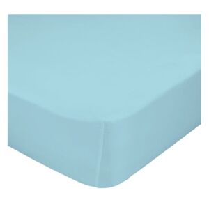 Kék elasztikus lepedő 100% pamutból, 90 x 200 cm - Baleno