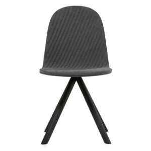Mannequin Stripe sötétszürke szék, fekete lábakkal - Iker