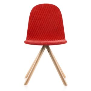Mannequin Stripe piros szék, natúr lábakkal - Iker