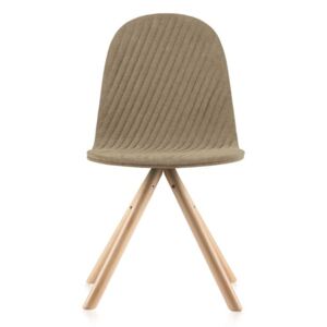 Mannequin Stripe bézs szék, natúr lábakkal - Iker