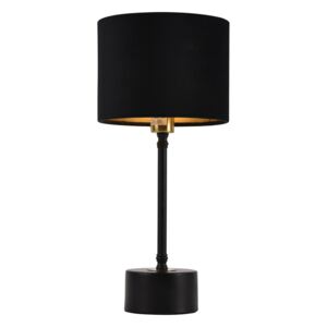 [lux.pro]® Asztali lámpa Deventer éjjeli lámpa design 39cm x ø18 cm fekete búra