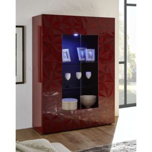 PRISMA Piros Üveges szekrény 2 ajtós 121cm