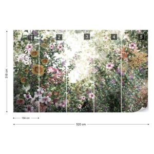 Fotótapéta GLIX - Vintage Virágos Festmény Nem szőtt tapéta - 520x318 cm