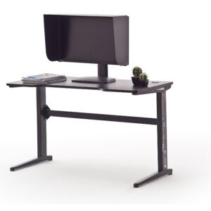 McRACING Basic 2 gamer íróasztal fekete karbon optika borítással és beépített LED világítással