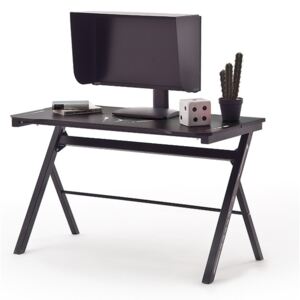 McRACING Basic 4 gamer íróasztal fekete karbon optika borítással és beépített LED világítással
