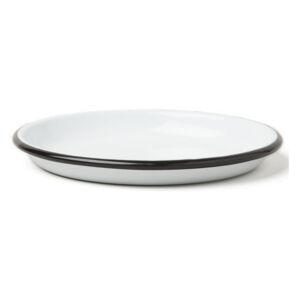 Nagy zománcos tálaló tányér fekete szegéllyel, Ø 14 cm - Falcon Enamelware