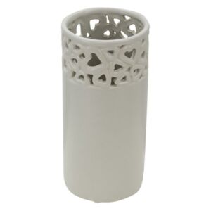 Amour világos szürke porcelán váza, magasság 28 cm - Mauro Ferretti