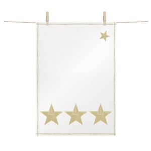 Star Fashion Gold aranyszínű, pamut konyharuha karácsonyi motívummal, 48 x 68 cm - PPD