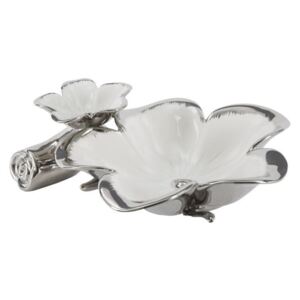 Tasche Lily B fehér-ezüstszínű dekoratív kerámiatál - Mauro Ferretti
