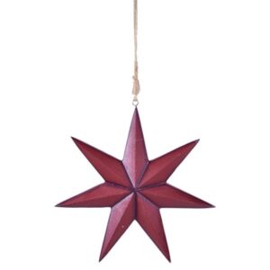 Piros felfüggeszthető csillag, magassága 21 cm - Ego Dekor