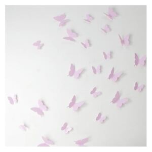 Butterflies rózsaszín 3D hatású 12 darabos matrica szett - Ambiance
