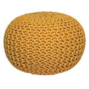Knitted sárga fonott puff - LABEL51