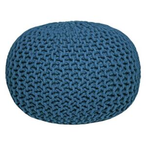 Knitted kék fonott puff - LABEL51