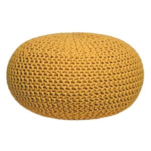 Knitted XL sárga fonott puff - LABEL51
