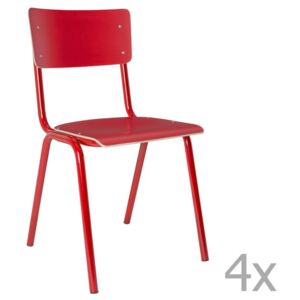 Back to School 4 db-os piros székkészlet - Zuiver