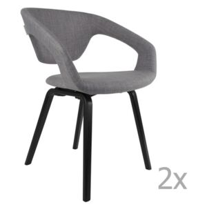 Flexback szürke szék szett fekete lábakkal, 2 db-os - Zuiver