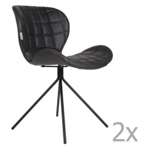 OMG LL fekete szék szett, 2 db-os - Zuiver