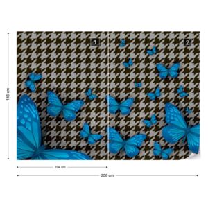 Fotótapéta GLIX - Modern Kék Pillangók Tervezés Tapet nețesute - 208x146 cm