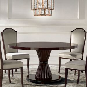 Cristel 9028-A kerek bővíthető étkezőasztal tanganyika fa asztallappal 150-200cm