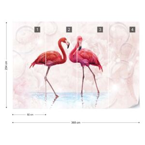 Fotótapéta GLIX - Modern Trópusi Flamingók Nem szőtt tapéta - 368x254 cm