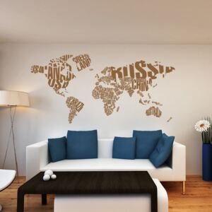 Falmatrica GLIX - World map 200 x 100 cm Barna