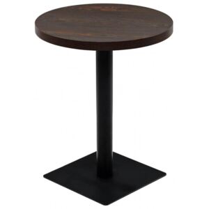 Kerek, sötét hamuszínű MDF|acél bisztró asztal 60 x 75 cm
