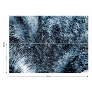 Fotótapéta GLIX - Wolf Szőrme Textúra Kék Papír tapéta - 254x184 cm