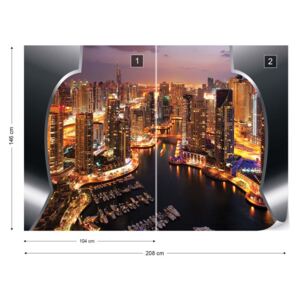Fotótapéta GLIX - Dubai Város, Láthatár Tapet nețesute - 208x146 cm