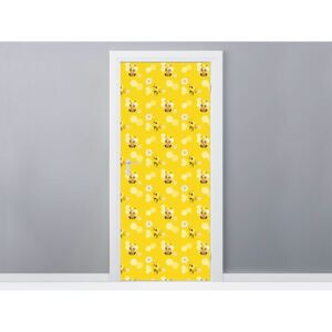 Öntapadó ajtómatrica Kis sárga méhecskék 95x205cm