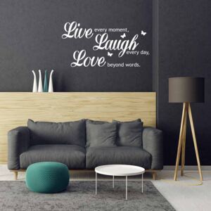 Falmatrica GLIX - Live laugh love 50 x 25 cm Fehér