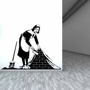 Falmatrica GLIX - Banksy "Maid" 80 x 60 cm Fekete