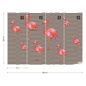 Fotótapéta GLIX - Modern Flamingó Minta Nem szőtt tapéta - 368x254 cm