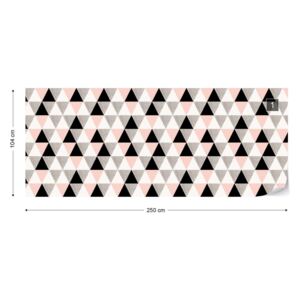 Fotótapéta GLIX - Modern Rózsaszín És Fekete Geometriai Háromszög Mintázat Nem szőtt tapéta - 250x104 cm