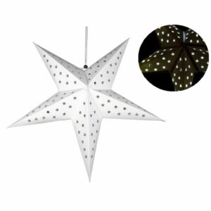 Karácsonyi csillag időzítővel 60cm/10x LED - fehér