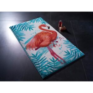 Flamingo Turquoise fürdőszobaszőnyeg 80 x 140 cm