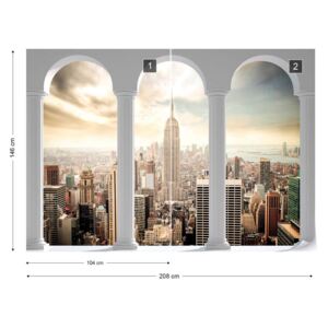 Fotótapéta GLIX - New York Városra 3D Nézet Boltív Tapet nețesute - 208x146 cm