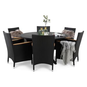 Asztal és szék garnitúra VG4704 Fekete + barna