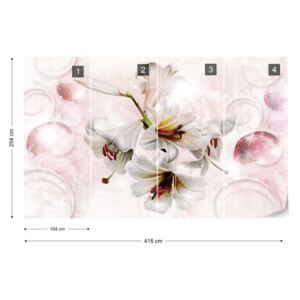 Fotótapéta GLIX - Virágok Modern 3D Design Buborékok Nem szőtt tapéta - 416x254 cm