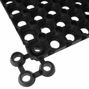 10 db fekete gumi lábtörlő-összekapcsoló elem