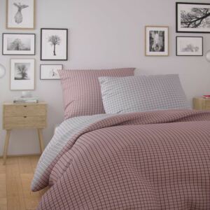 Kvalitex Nordic Kare pamut ágynemű, rózsaszín, 140 x 200 cm, 70 x 90 cm, 140 x 200 cm, 70 x 90 cm