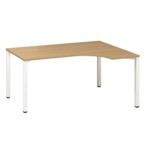 Alfa 200 ergo irodai asztal, 180 x 120 x 74,2 cm, jobbos kivitel, bÜkk mintázat, RAL9010