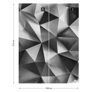 Fotótapéta GLIX - 3D Sokszög Textúra Sötétszürke Nem szőtt tapéta - 206x275 cm