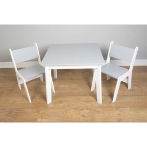 Ourbaby - Gyerek asztal és szék - szürke-fehér Grey & White
