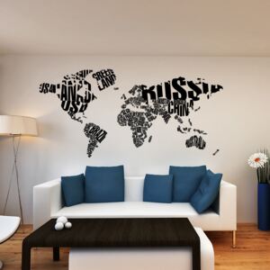 Falmatrica GLIX - World map 200 x 100 cm Fekete