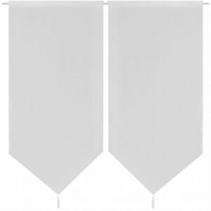 2 db vászon jellegű lenanyag konyhai függöny 60 x 120 cm fehér